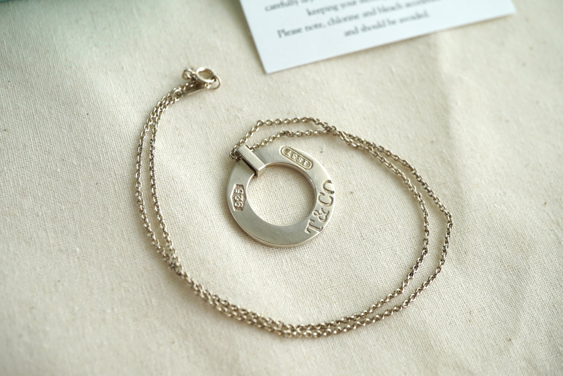 Tiffany & Co 1837 Circle 925 sterling silver necklace - Complete w Box