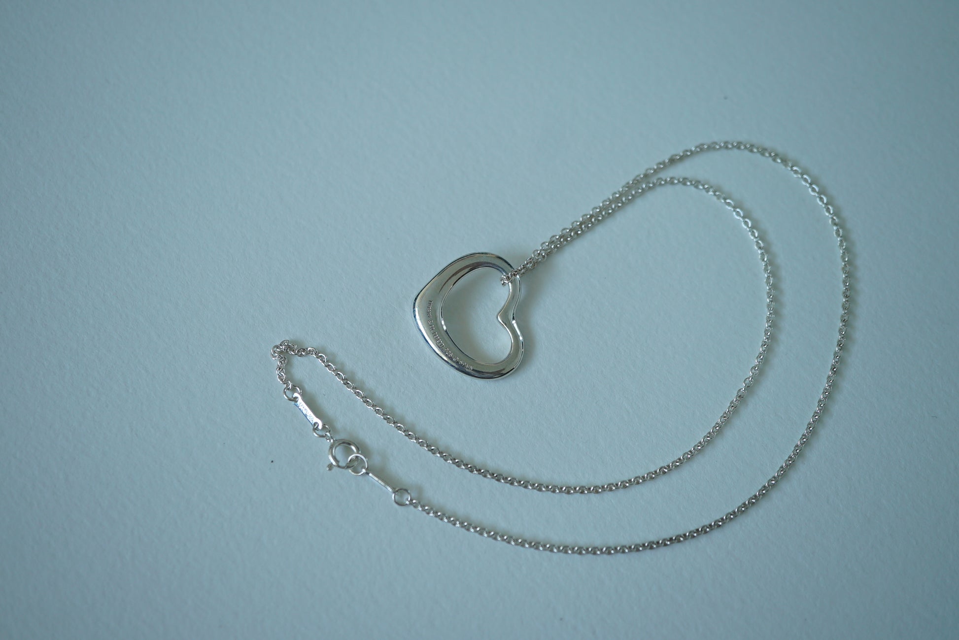 Tiffany & Co Open Heart Medium 925 sterling silver Elsa Peretti necklace