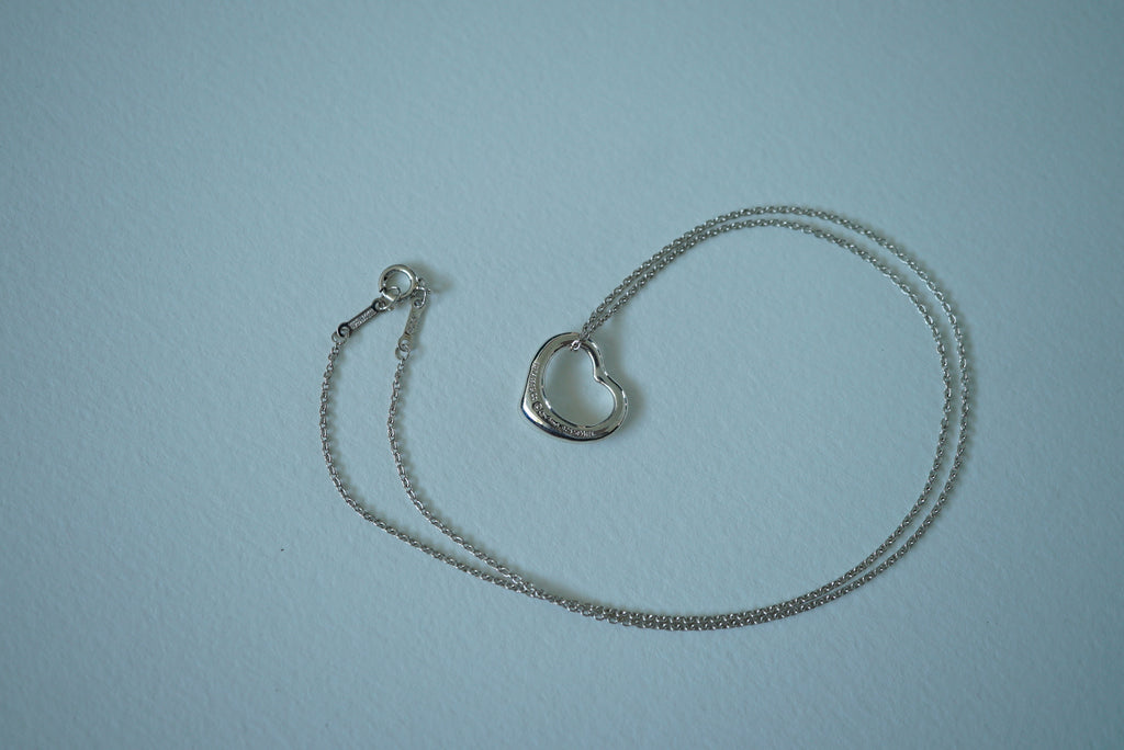 Tiffany & Co Open Heart Small 925 sterling silver Elsa Peretti necklace