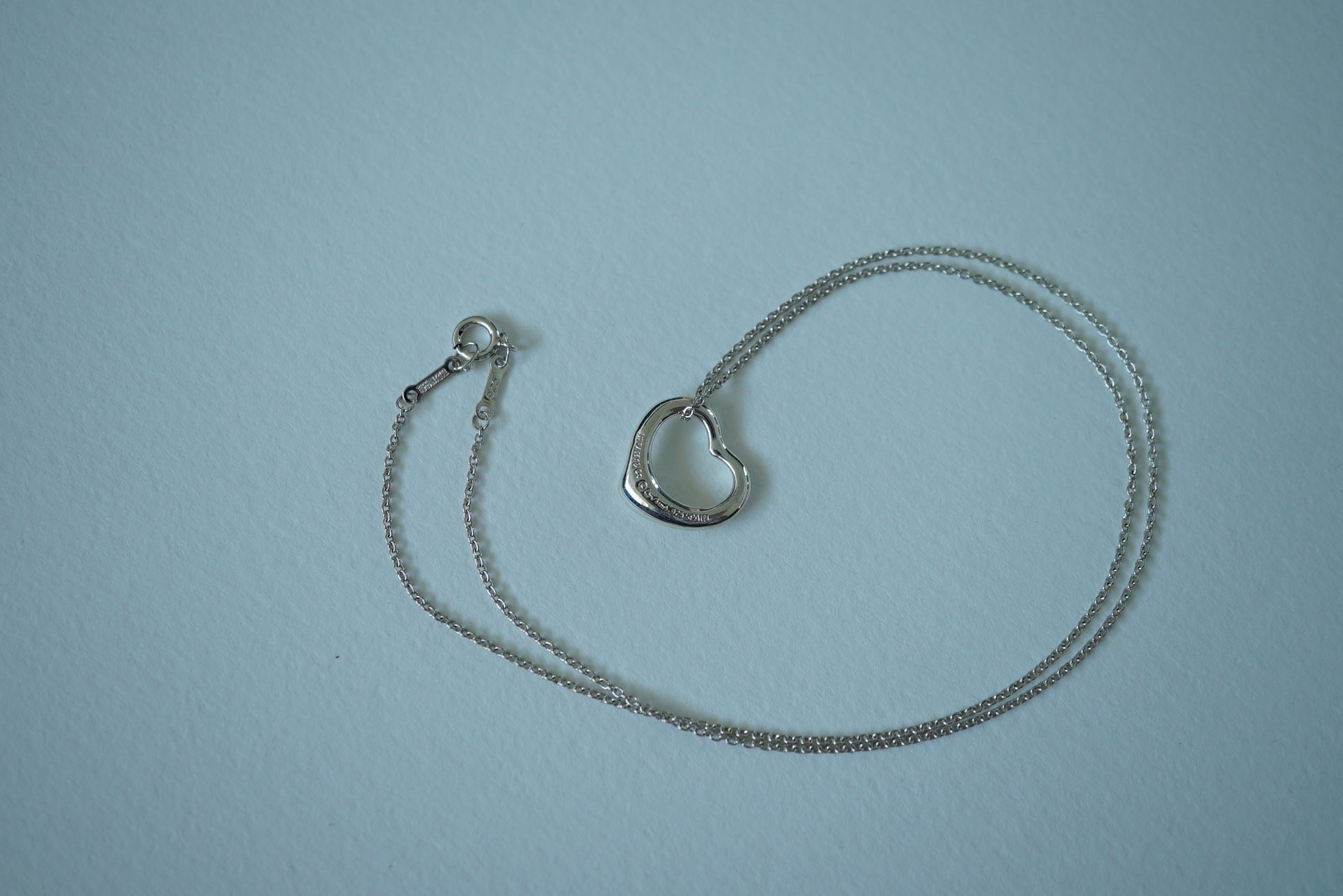 Tiffany & Co Open Heart Small 925 sterling silver Elsa Peretti necklace