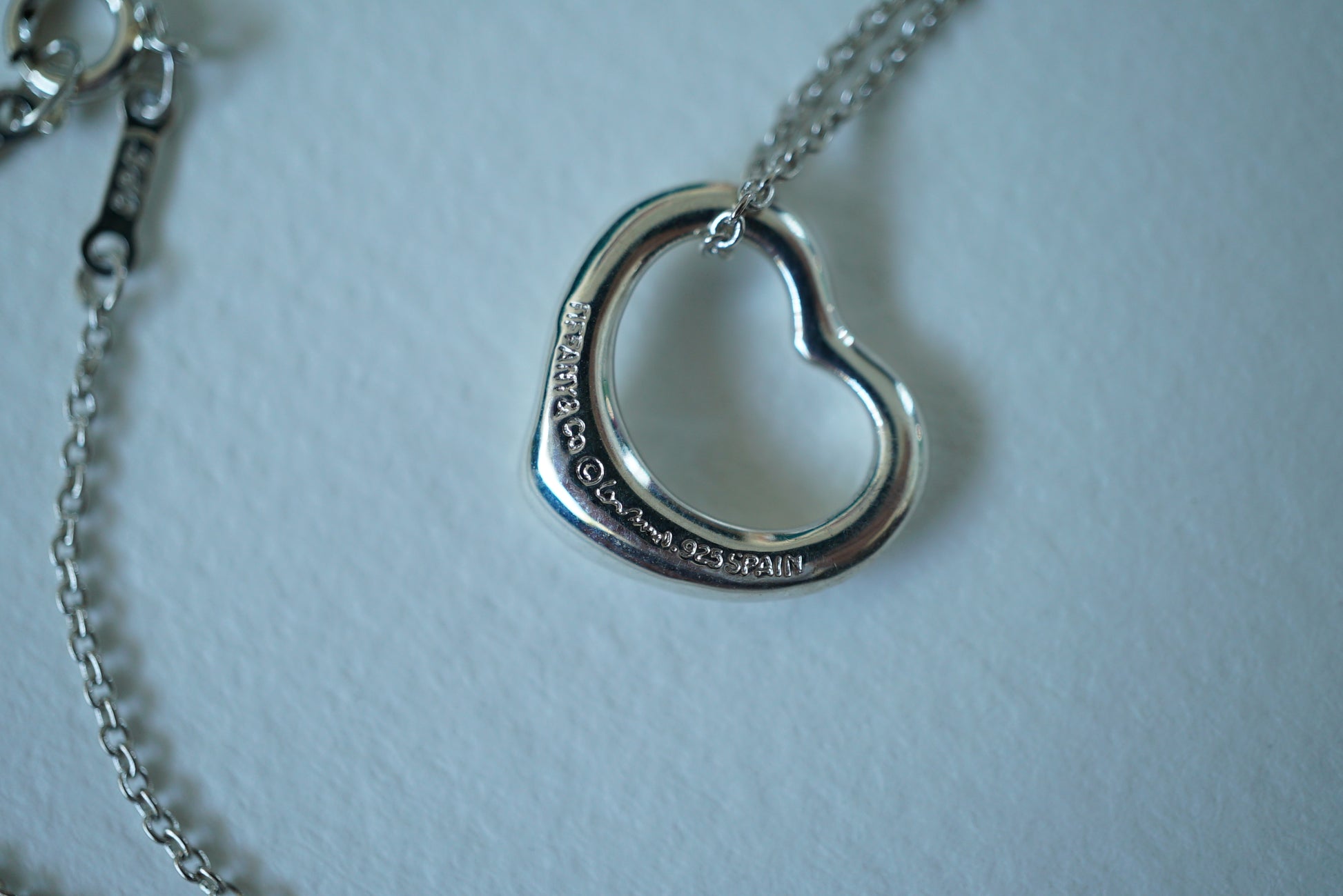 Tiffany & Co Open Heart Small 925 sterling silver Elsa Peretti necklace