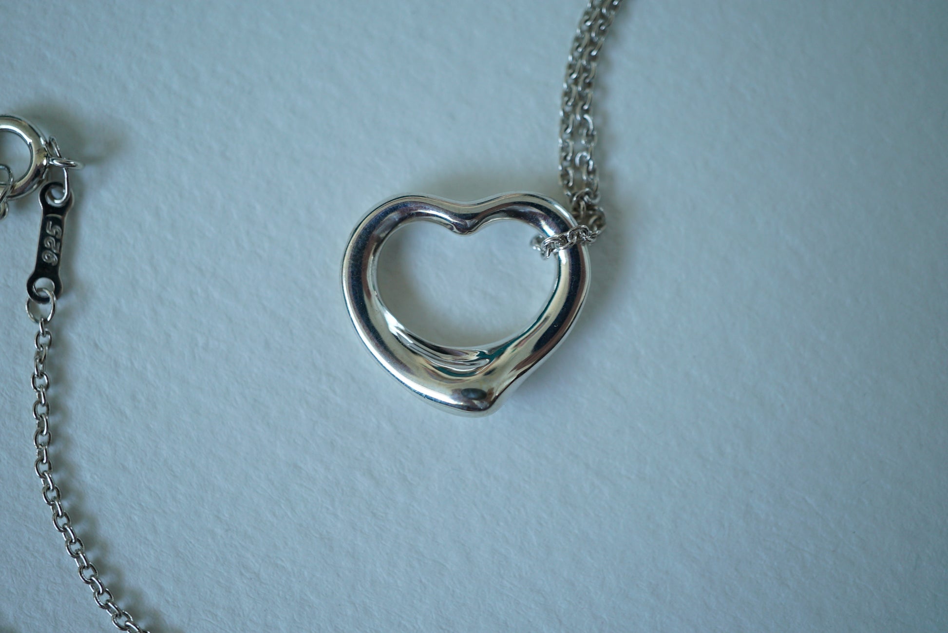 Tiffany & Co Open Heart Small 925 sterling silver Elsa Peretti necklace