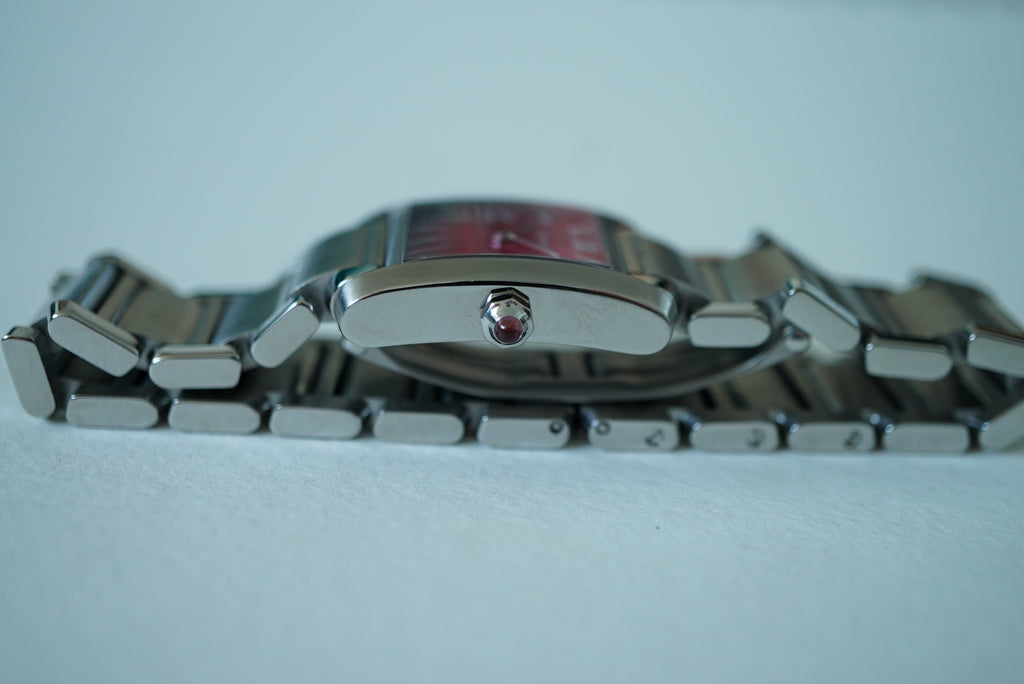 Cartier Tank Francaise Small 2384 Raspberry dial - Rare Christmas 2006 Limited Edition