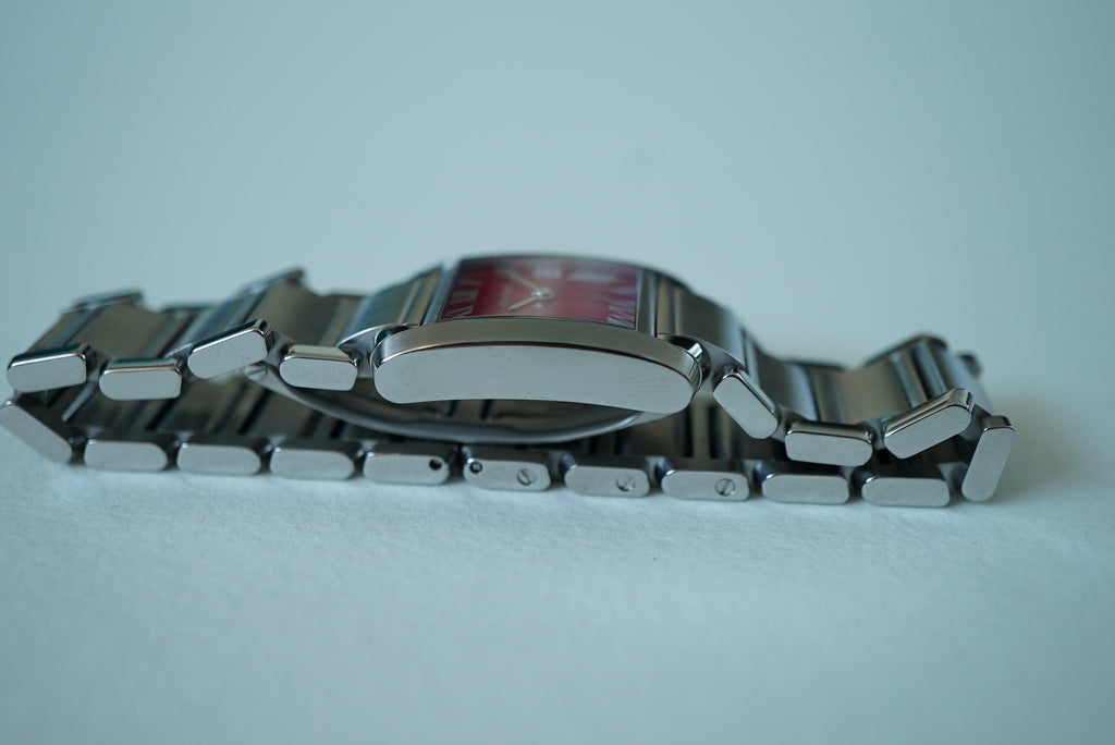 Cartier Tank Francaise Small 2384 Raspberry dial - Rare Christmas 2006 Limited Edition