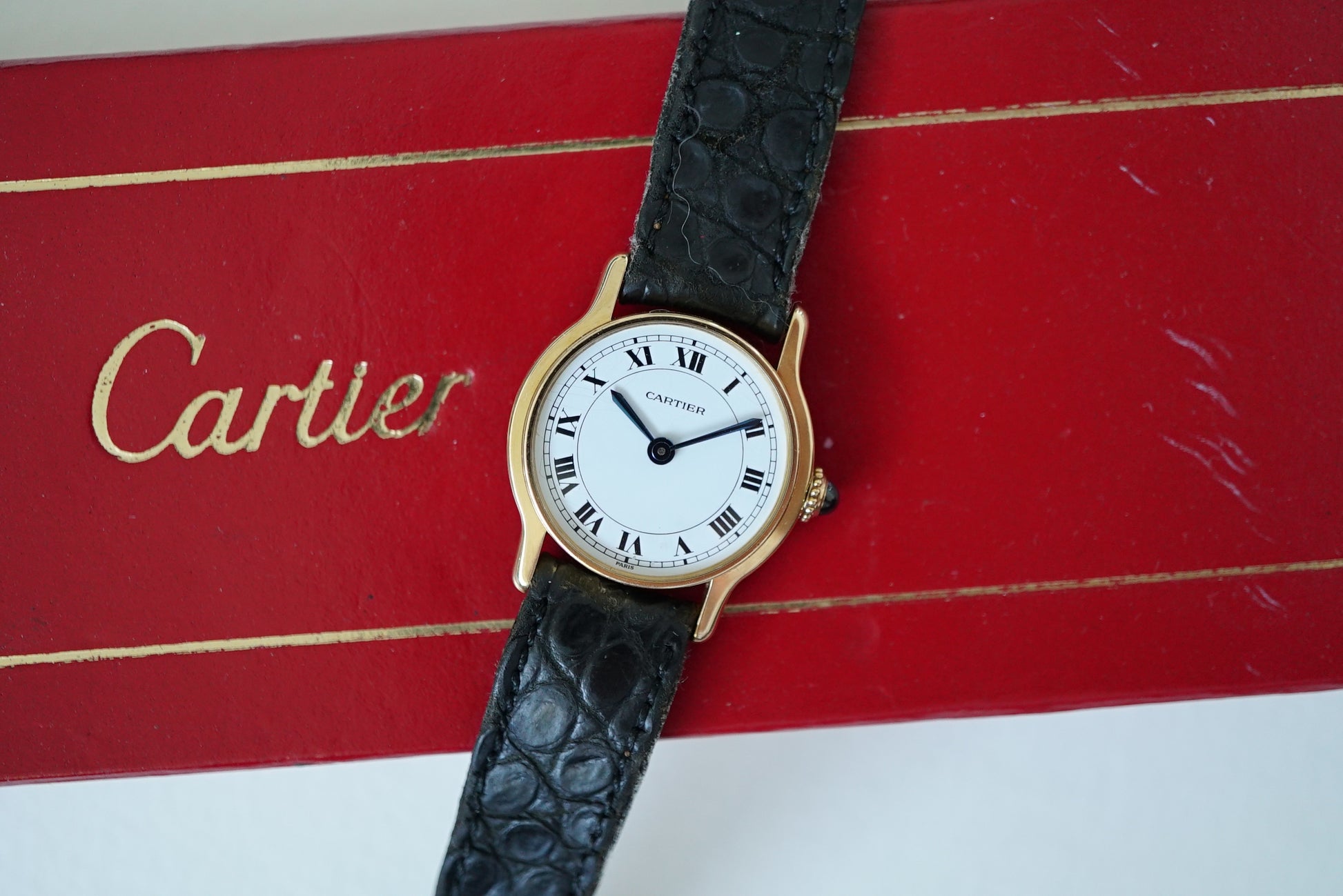 Cartier Riviera PM 78248 - 18k Gold Ladies Watch from 1977 - w Box