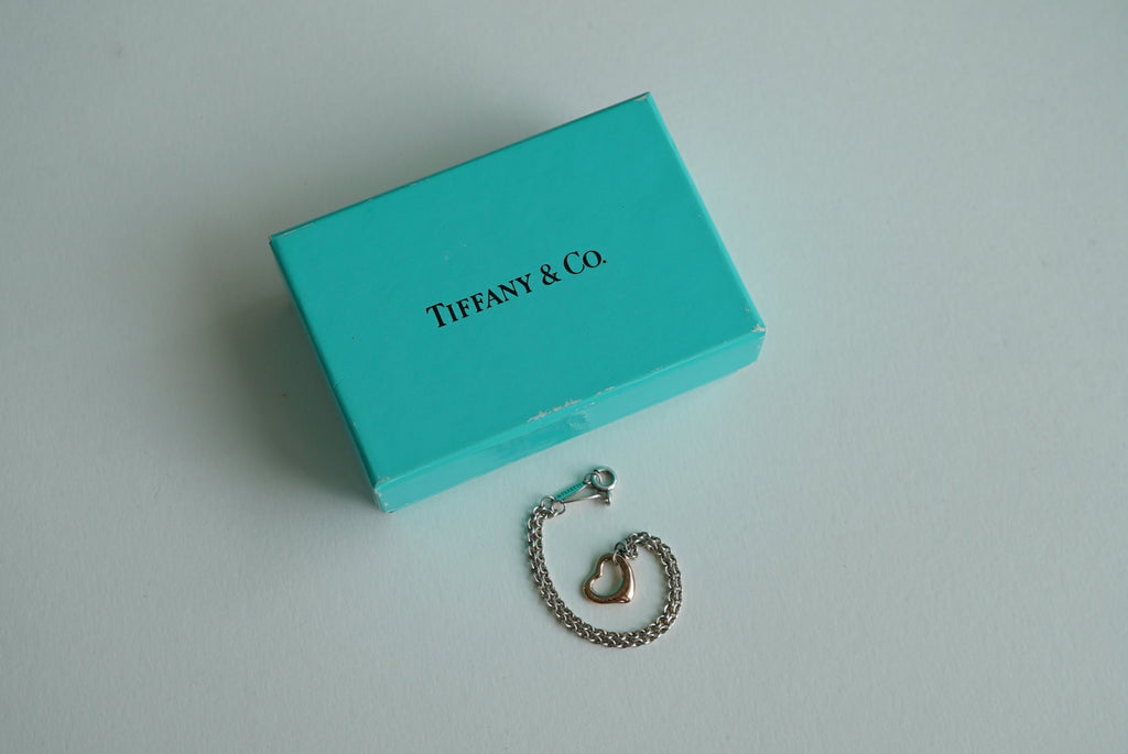 Tiffany & Co Open Heart Bracelet with 18k Gold Charm - Elsa Peretti