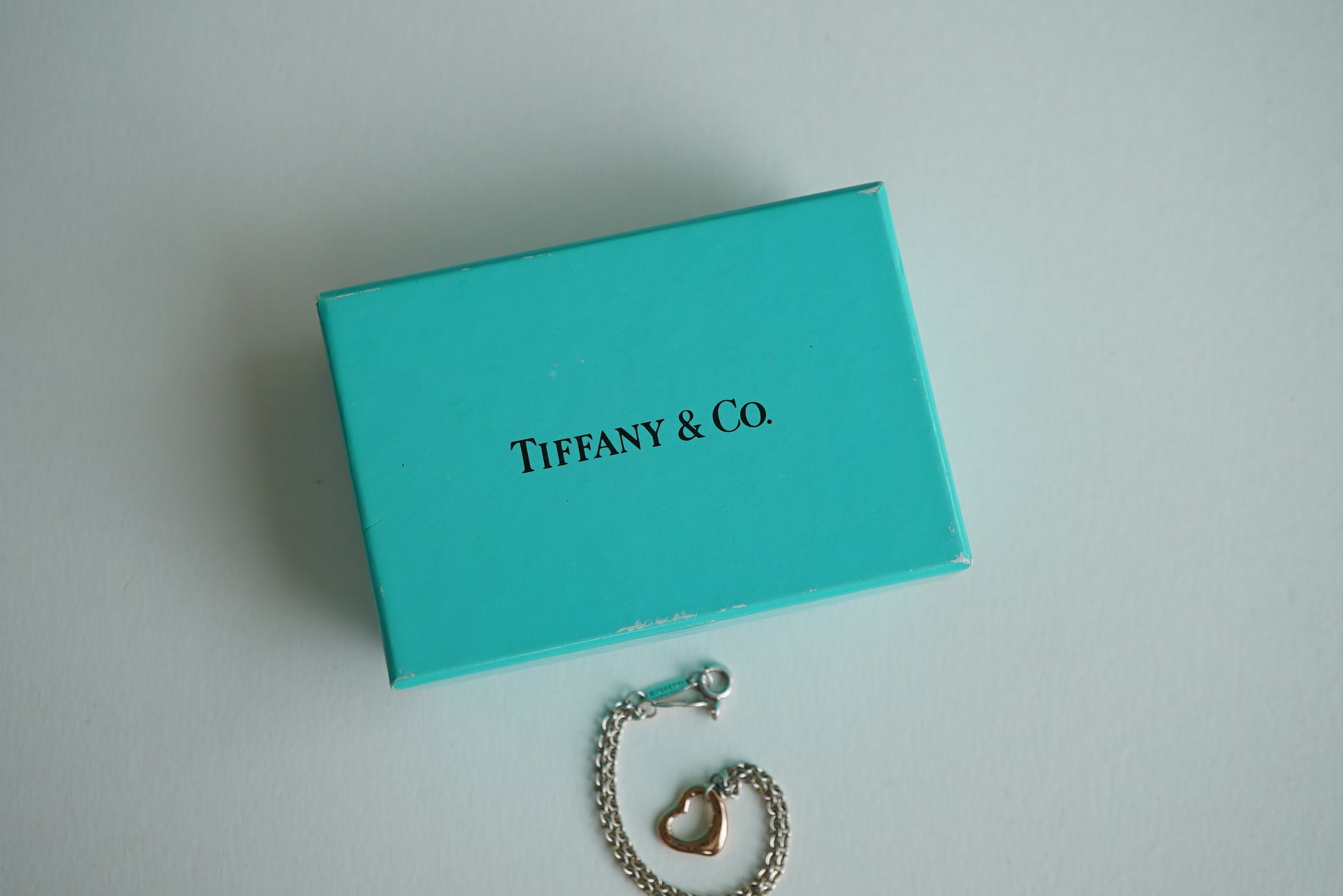 Tiffany & Co Open Heart Bracelet with 18k Gold Charm - Elsa Peretti