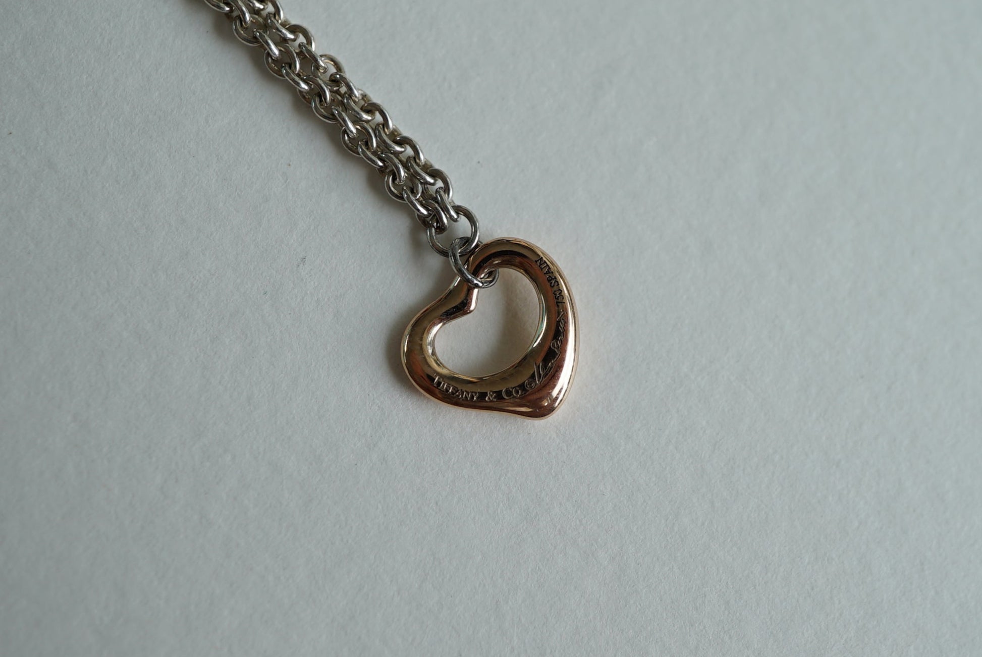 Tiffany & Co Open Heart Bracelet with 18k Gold Charm - Elsa Peretti