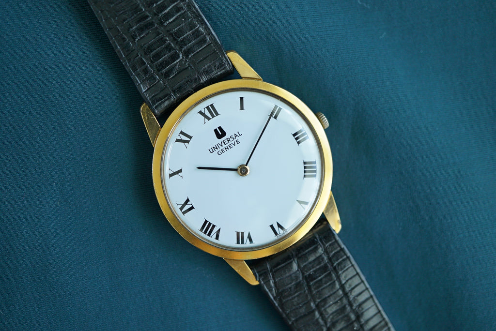 Universal Geneve Calatrava gold plate ref 542.101 from ca 1972