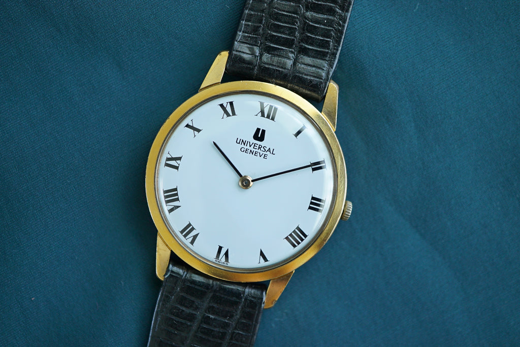 Universal Geneve Calatrava gold plate ref 542.101 from ca 1972