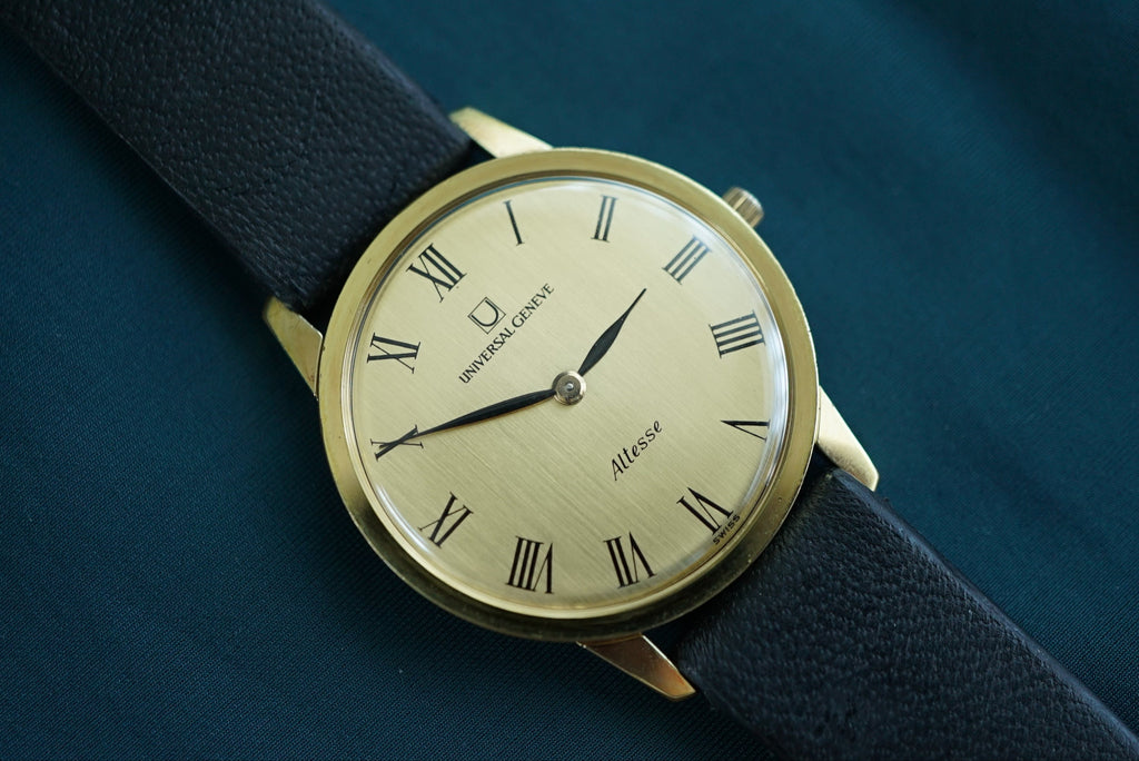 Universal Geneve Altesse Calatrava gold plate ref 542.101 from ca 1970