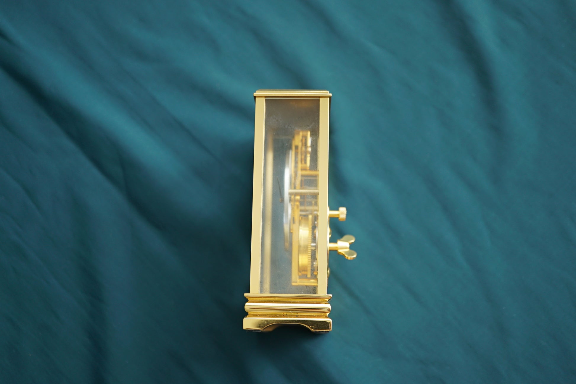 Jaeger-LeCoultre Golden Bridge Skeleton Table Clock Gold w Box