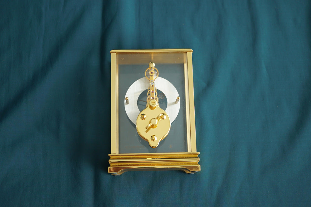 Jaeger-LeCoultre Golden Bridge Skeleton Table Clock Gold w Box