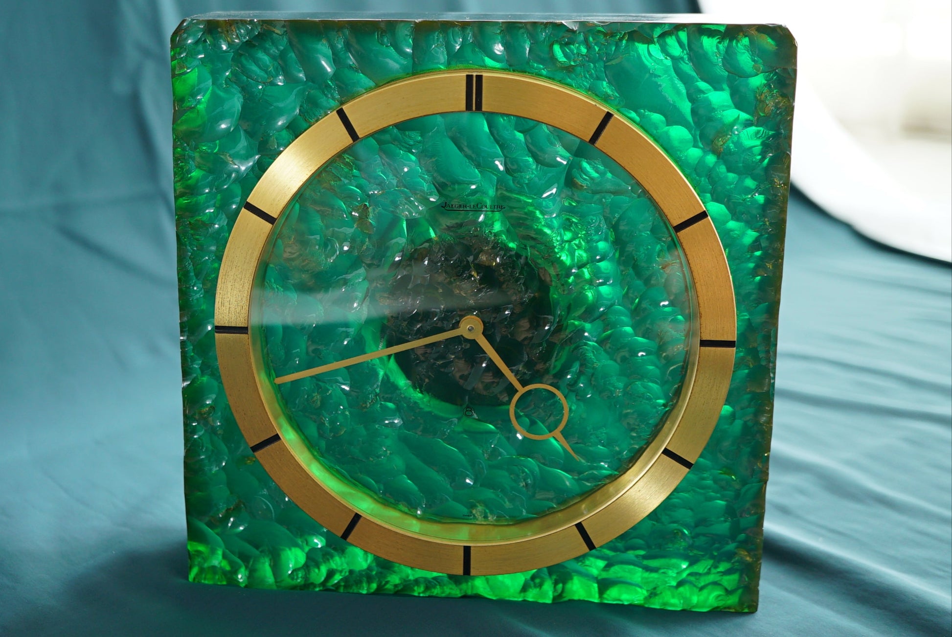 Jaeger-LeCoultre Glass Table Clock w Box