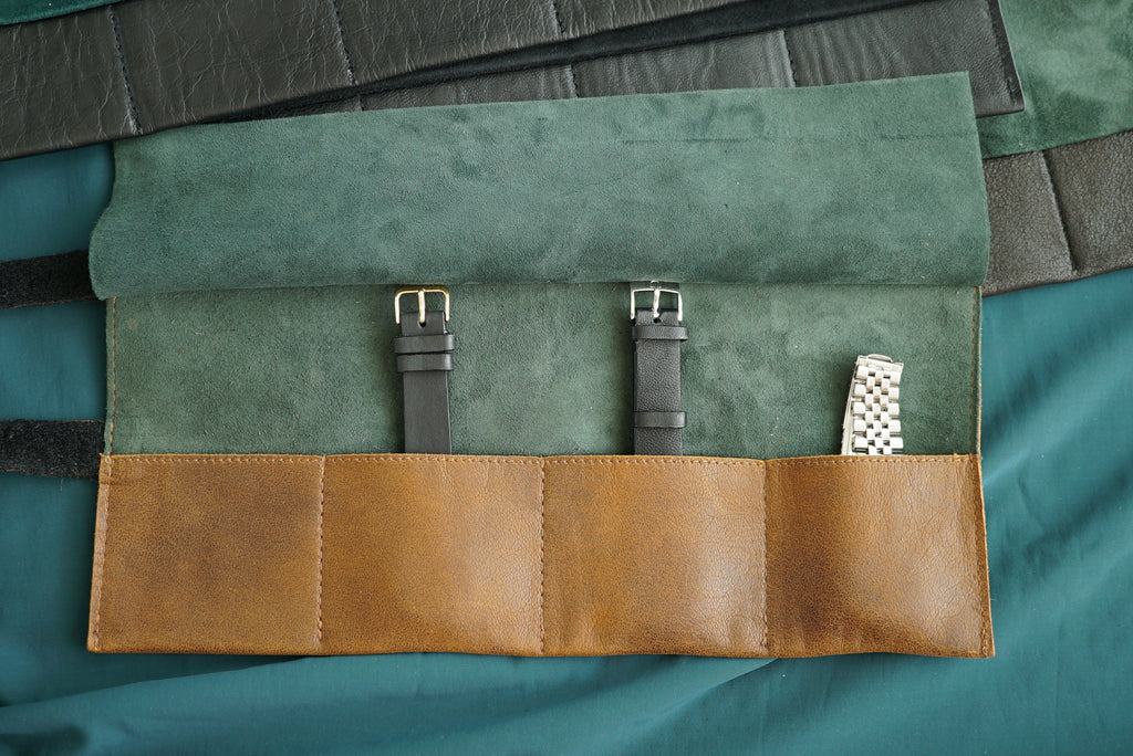 Kabawatch Leather Watch Roll 4-piece