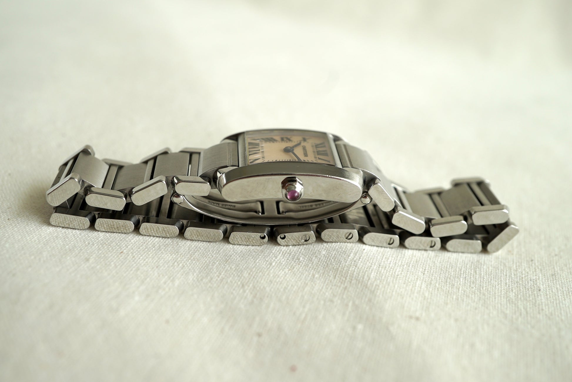 Cartier Tank Francaise Small ref 2384 (W51028Q3) Pink MOP Pearl dial - box & papers from 2008