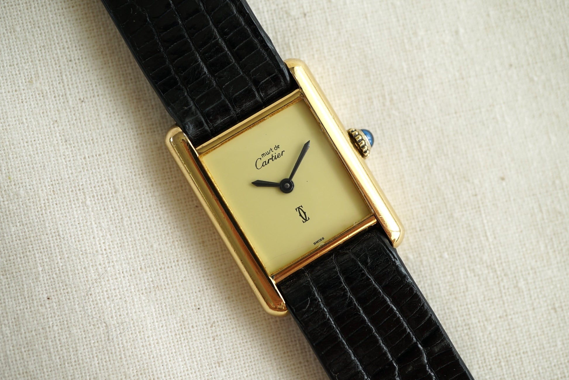 Cartier Tank Must Ladies - Eggshell dial - manual wind ref 3 from 1980's
