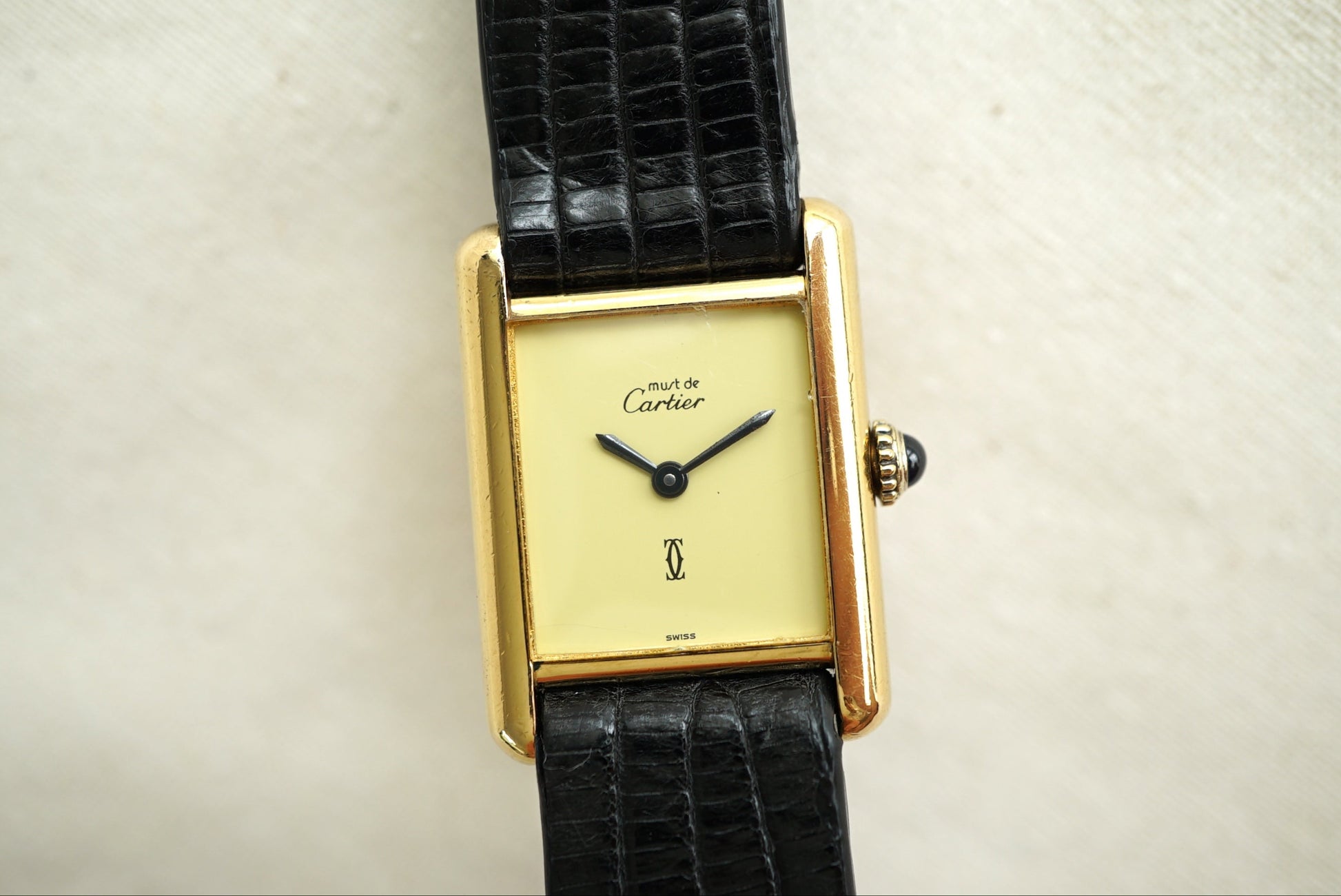 Cartier Tank Must Ladies - Eggshell dial - manual wind ref 3 from 1980's