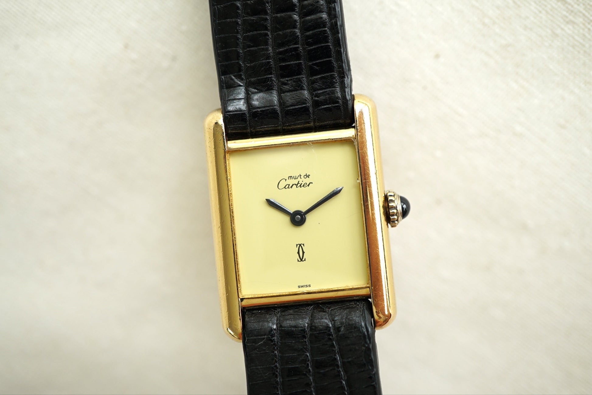 Cartier Tank Must Ladies - Eggshell dial - manual wind ref 3 from 1980's