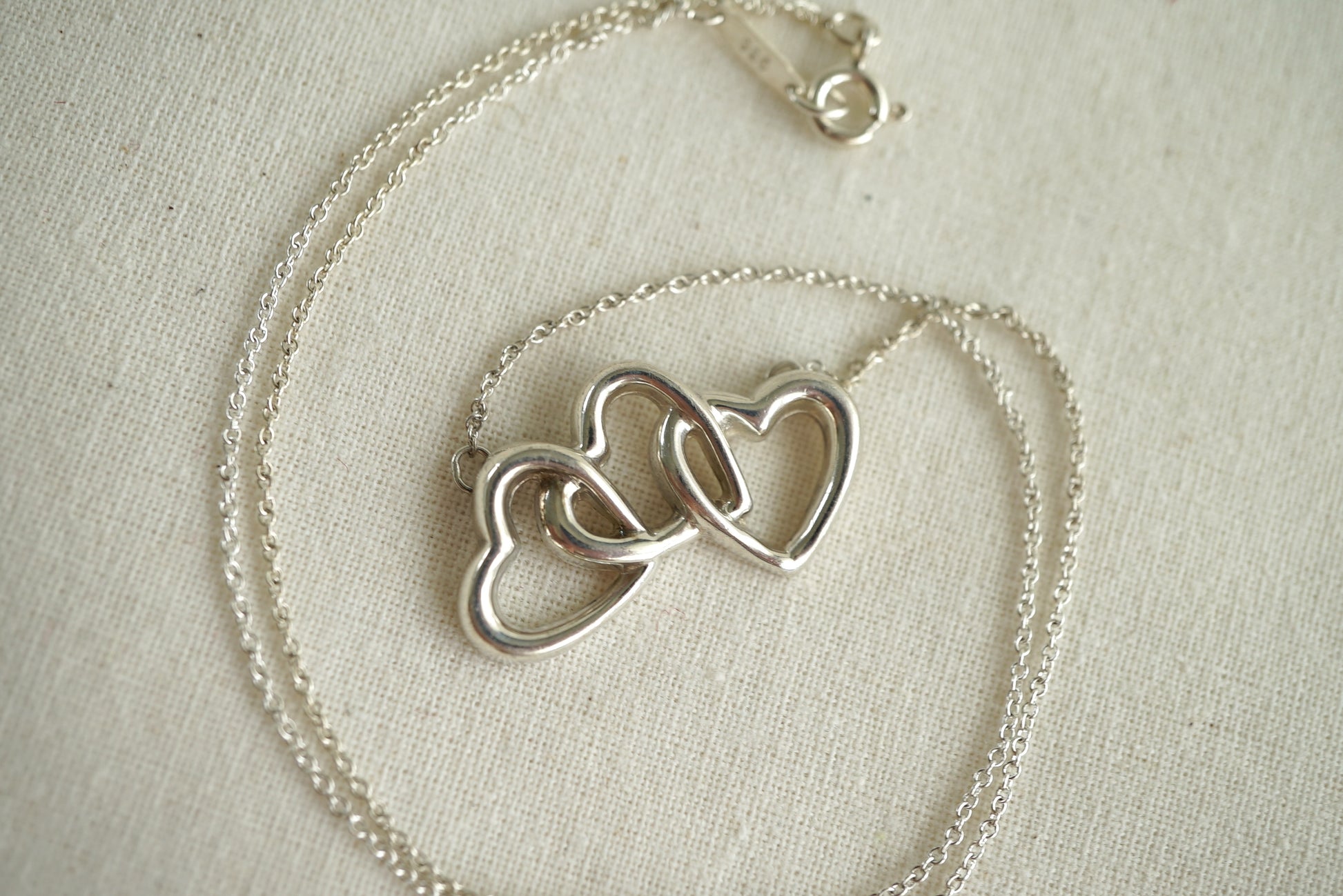Tiffany & Co Triple Heart 925 sterling silver necklace