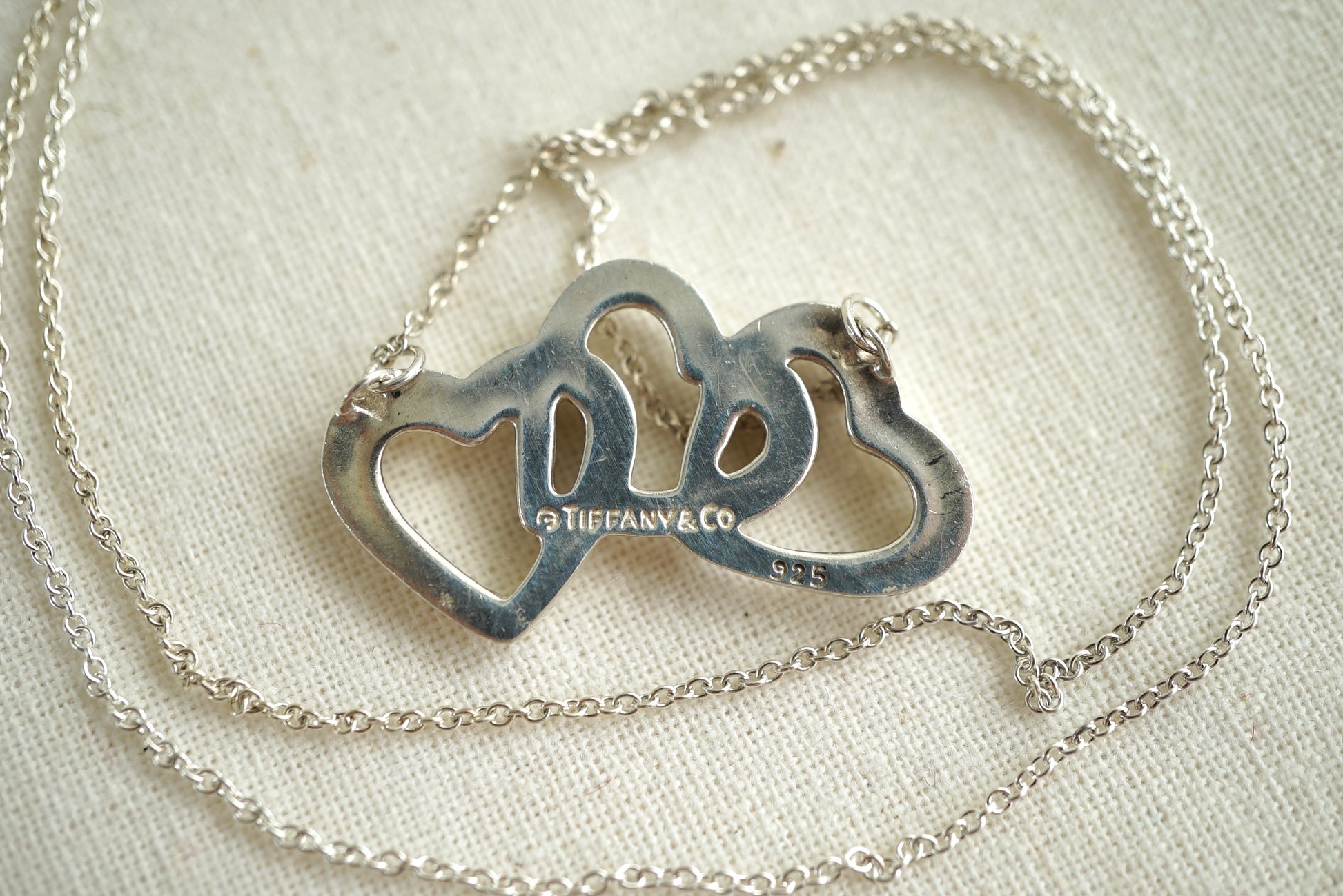 Tiffany & Co Triple Heart 925 sterling silver necklace