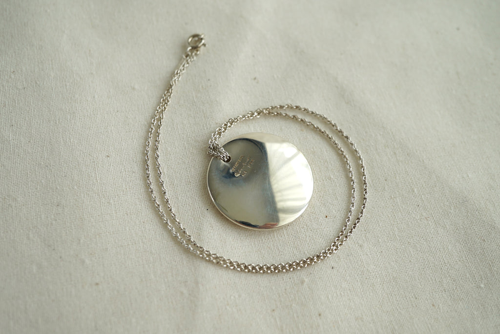 Tiffany & Co Round Pendant 925 sterling silver Elsa Peretti necklace