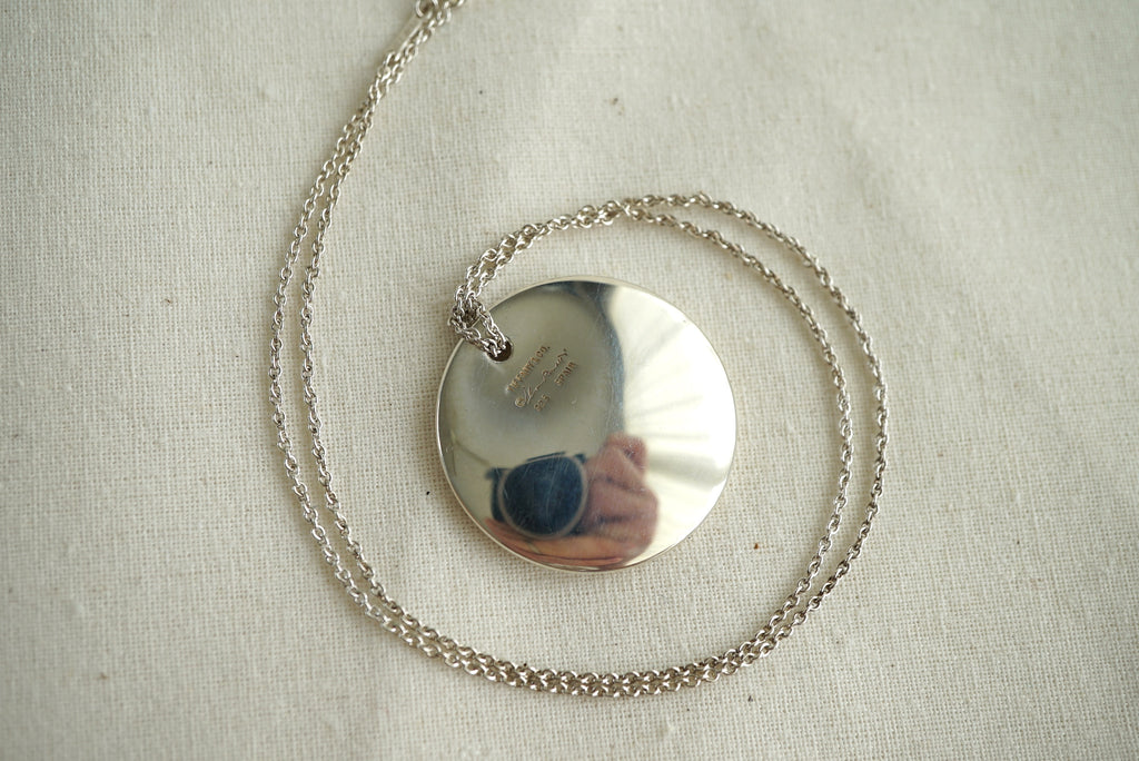 Tiffany & Co Round Pendant 925 sterling silver Elsa Peretti necklace