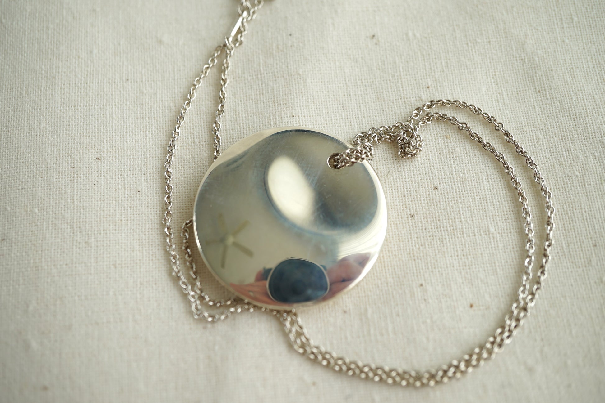 Tiffany & Co Round Pendant 925 sterling silver Elsa Peretti necklace
