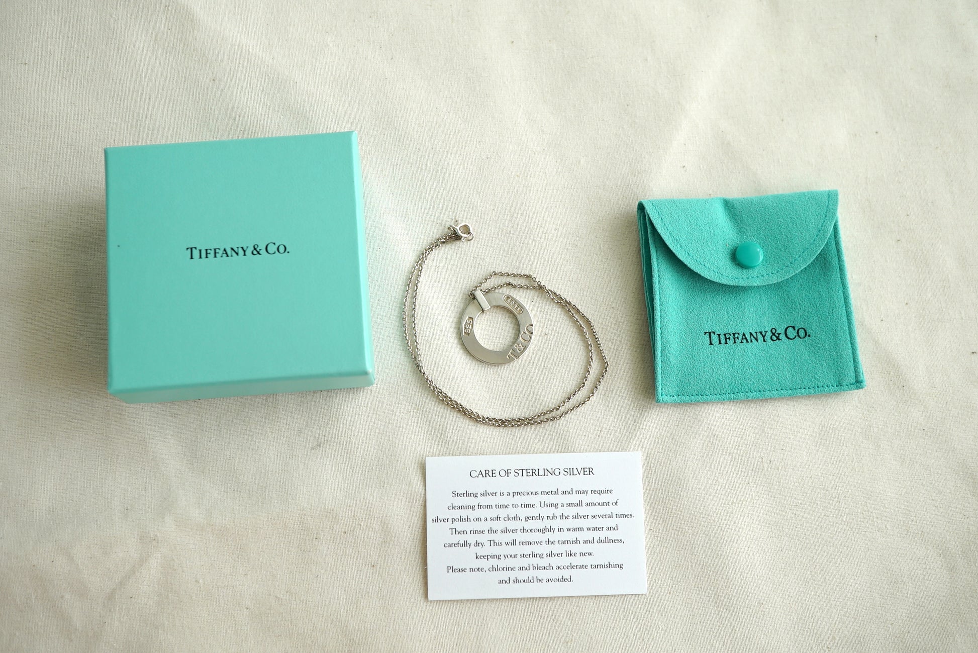 Tiffany & Co 1837 Circle 925 sterling silver necklace - Complete w Box