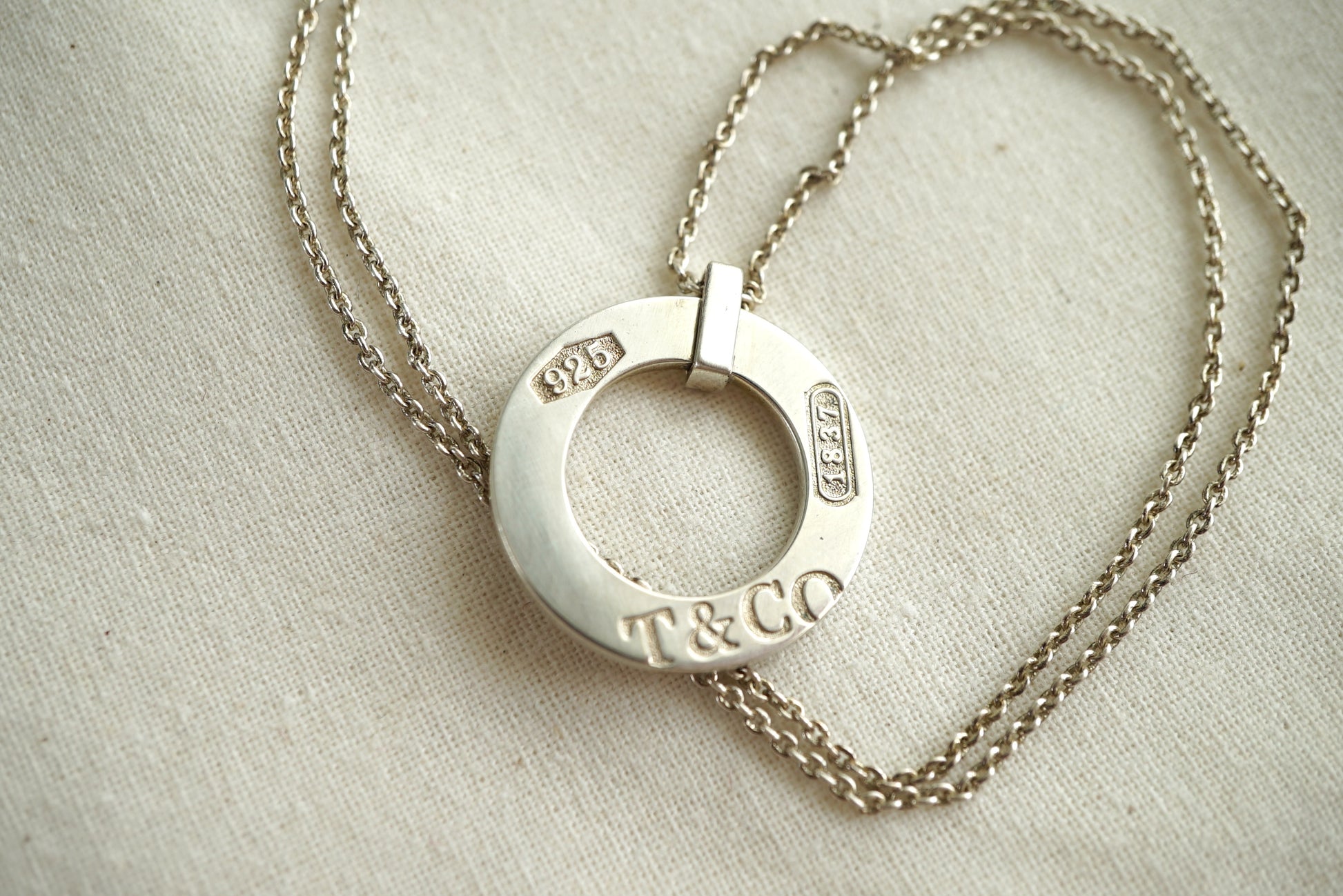 Tiffany & Co 1837 Circle 925 sterling silver necklace - Complete w Box