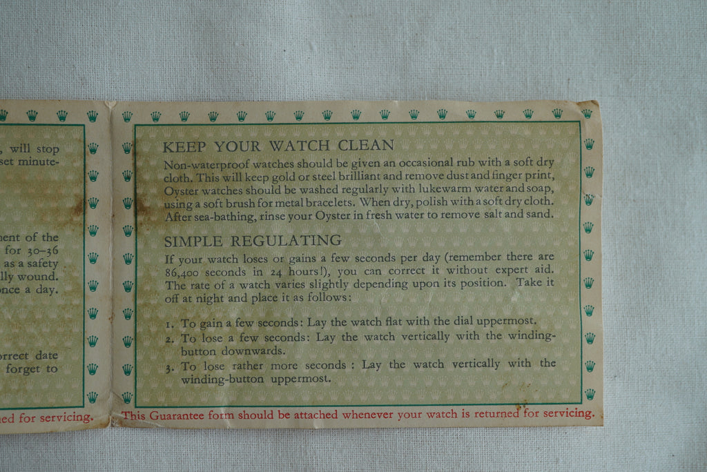 Rolex Box & Papers 1950's-1960's - For Submariner 5508, Oysterdate 6694, Chameleon 2000, Datejust...