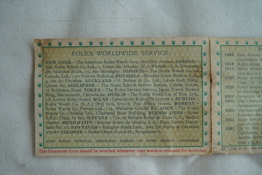 Rolex Box & Papers 1950's-1960's - For Submariner 5508, Oysterdate 6694, Chameleon 2000, Datejust...