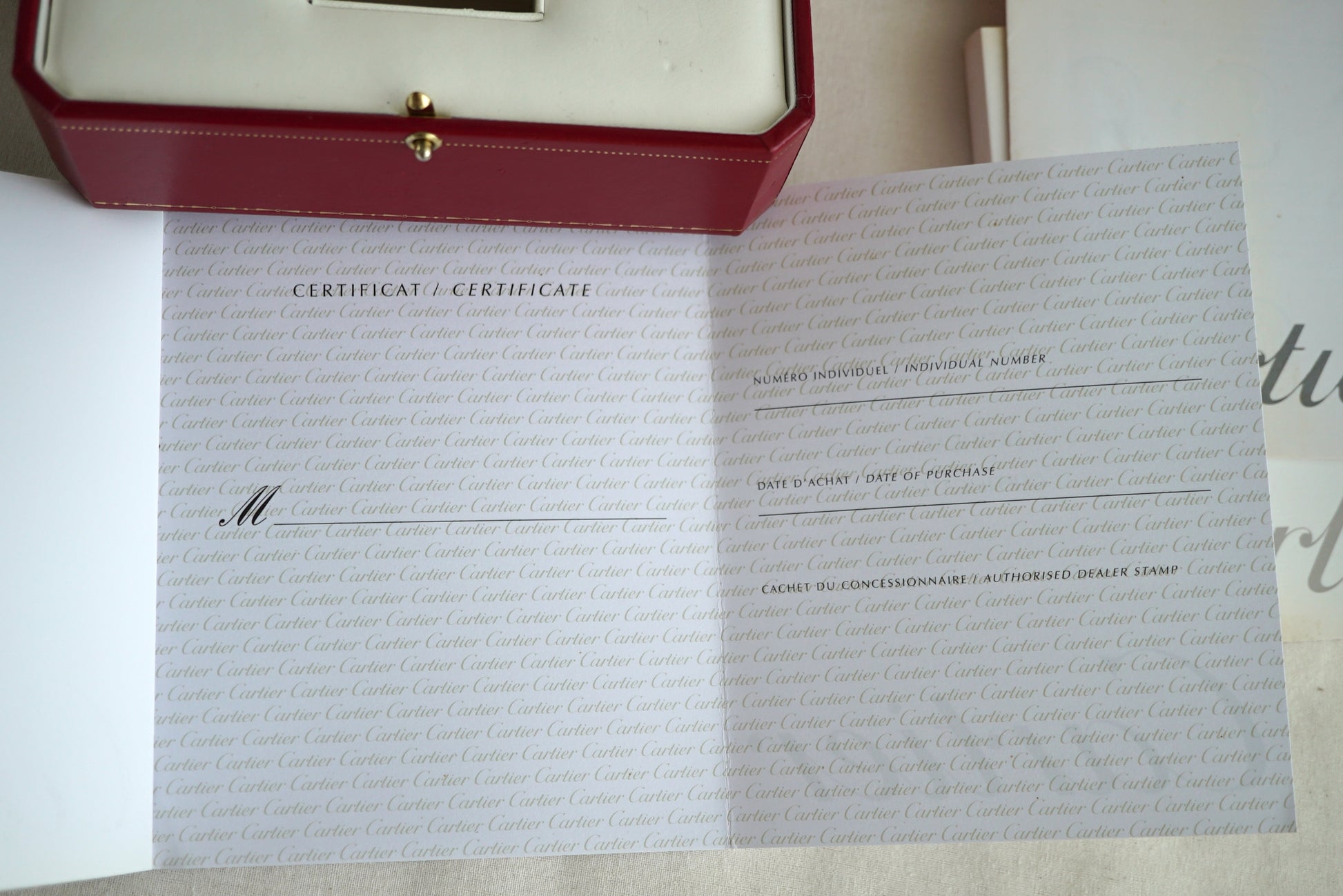 Cartier Vintage Box & Papers (Empty) set 1990's-2000's - CO1018