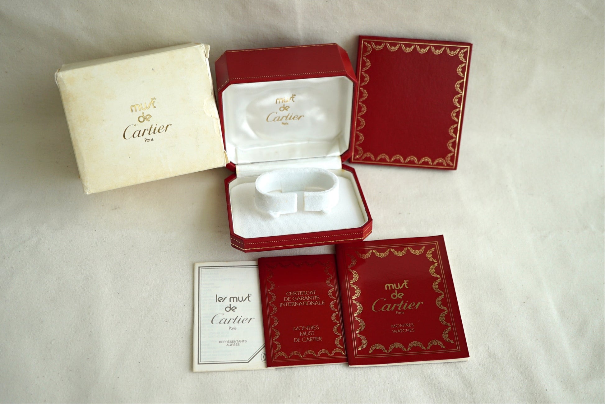 Cartier Vintage Tank Must Box & Papers (Empty) set 1990's-2000's - CO1001