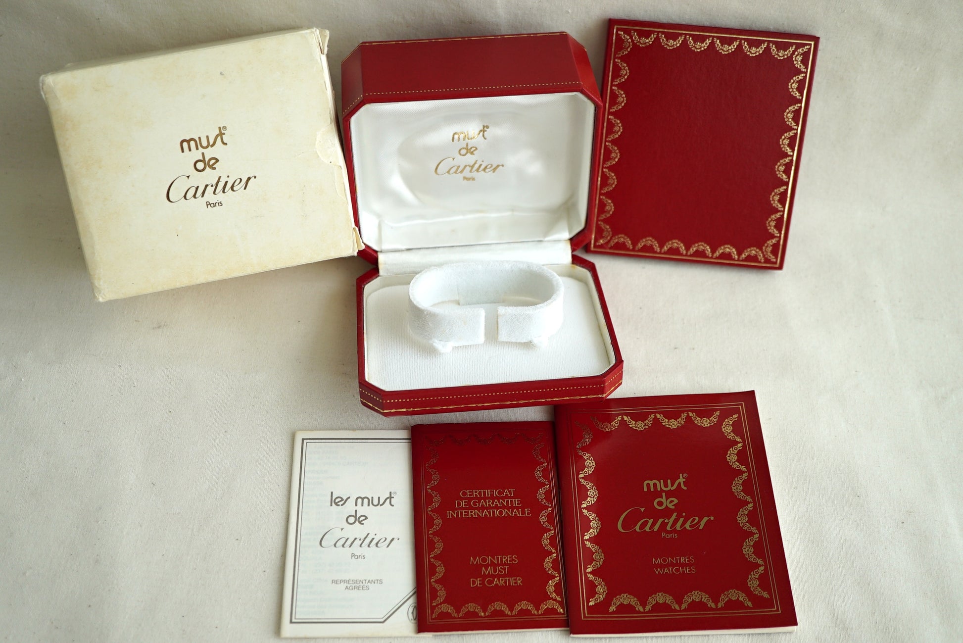 Cartier Vintage Tank Must Box & Papers (Empty) set 1990's-2000's - CO1001