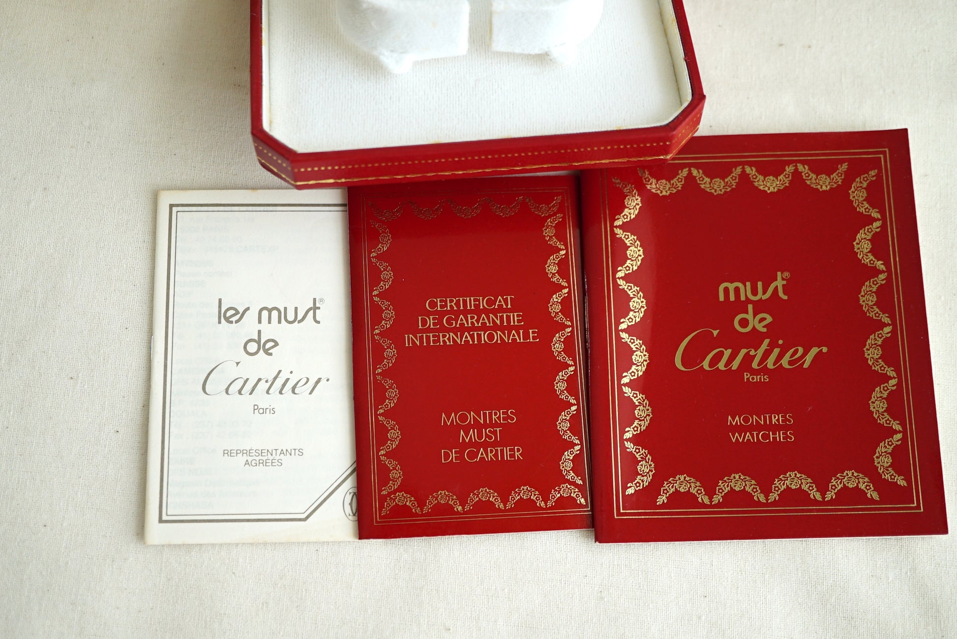 Cartier Vintage Tank Must Box & Papers (Empty) set 1990's-2000's - CO1001
