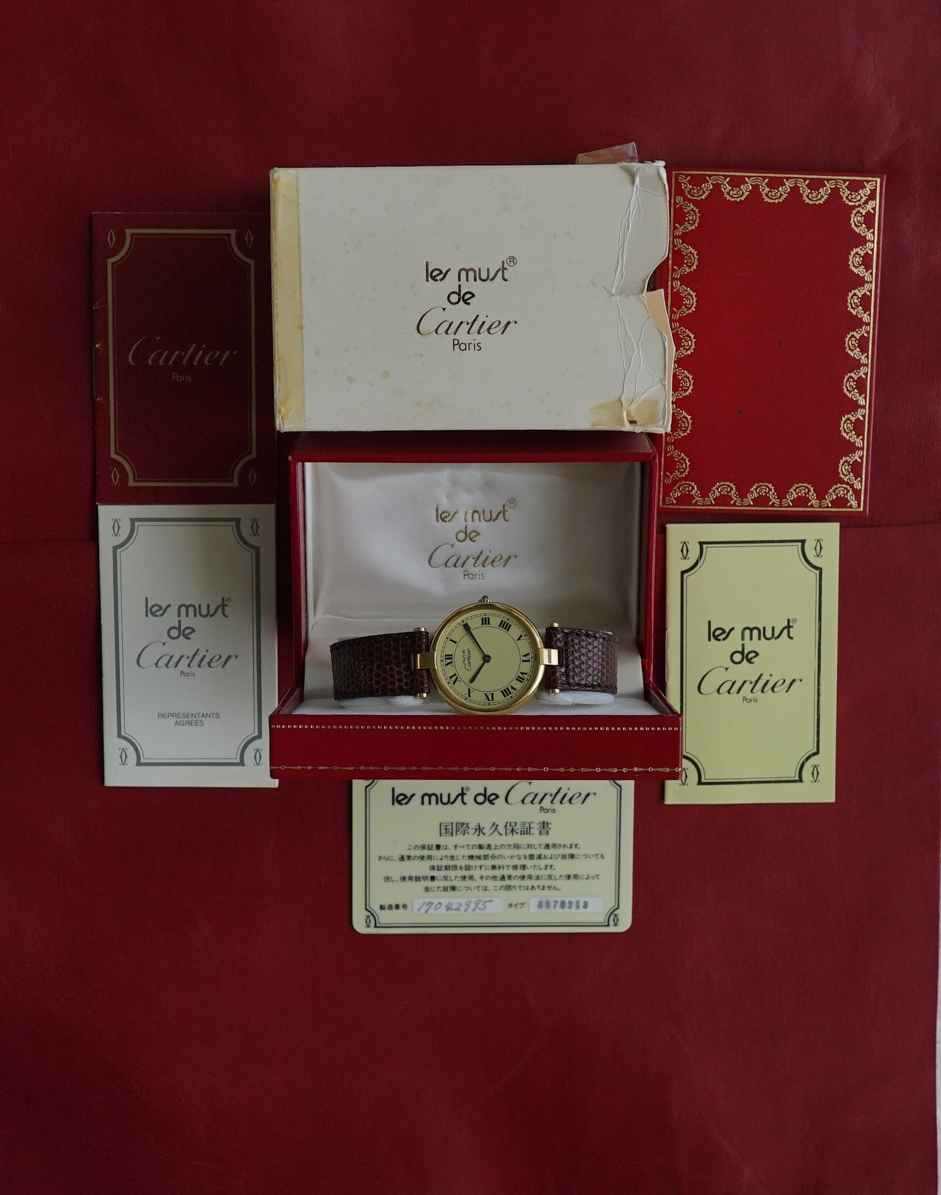 Cartier VLC Vendome LM Roman Dial - Men/Unisex - Full set Box & Papers 1983