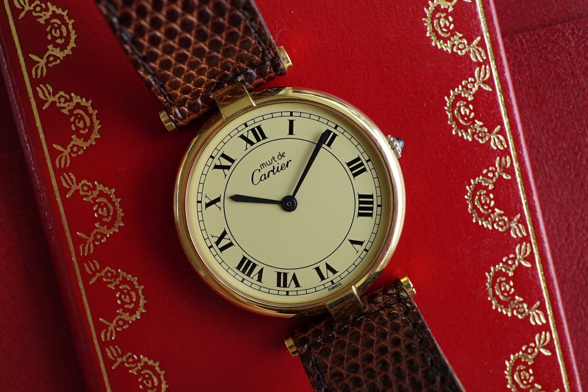 Cartier VLC Vendome LM Roman Dial - Men/Unisex - Full set Box & Papers 1983