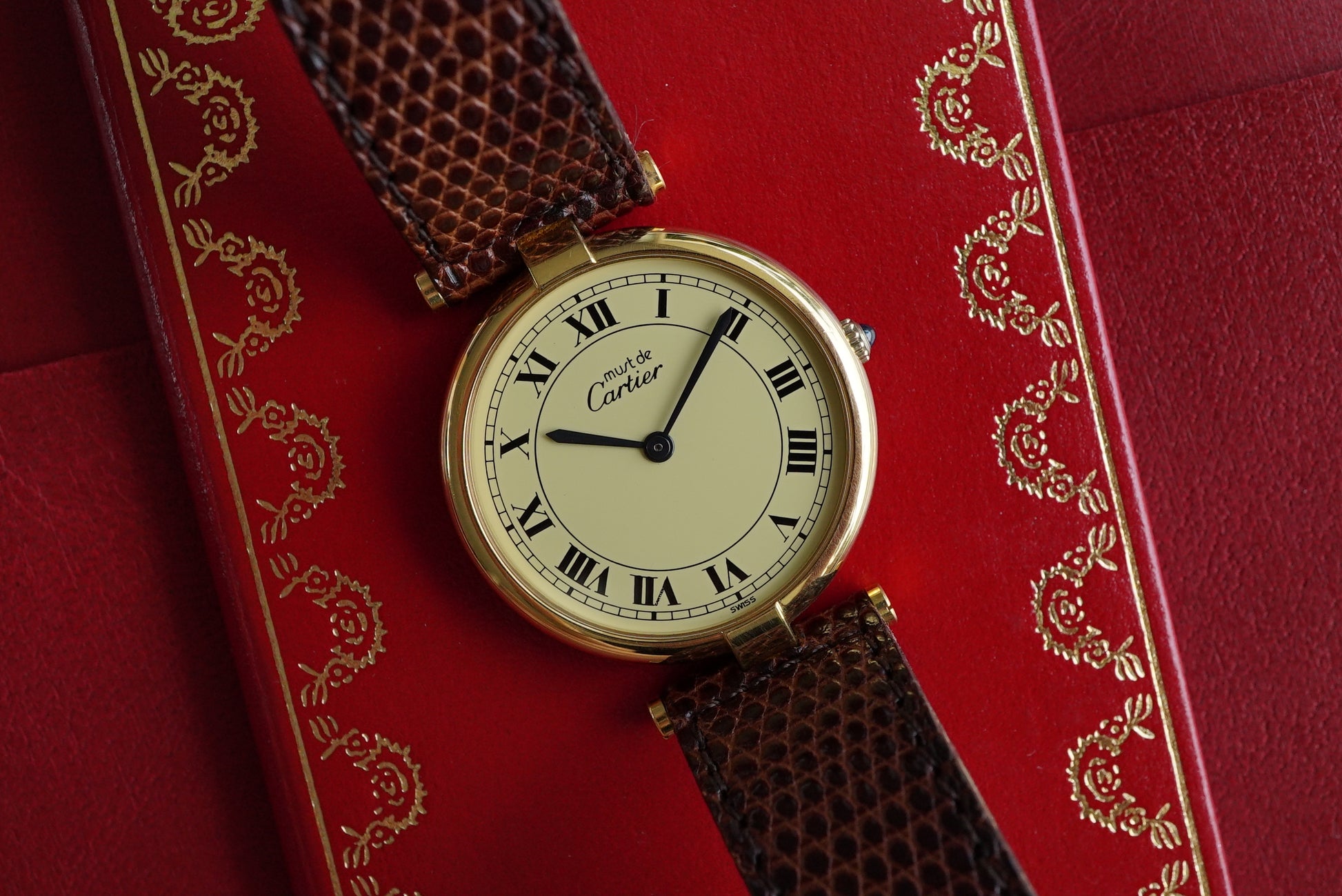 Cartier VLC Vendome LM Roman Dial - Men/Unisex - Full set Box & Papers 1983