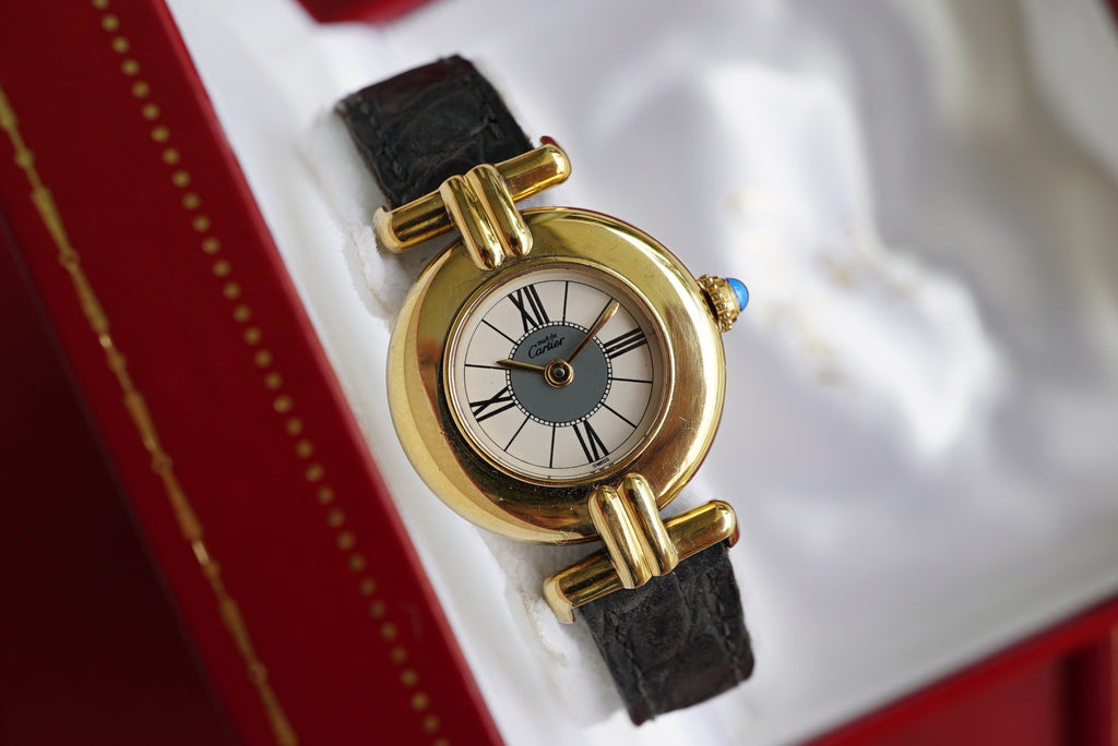 Cartier Colisee Must Rare Grey Bullseye - Ladies - Full Set Box & Papers 1994