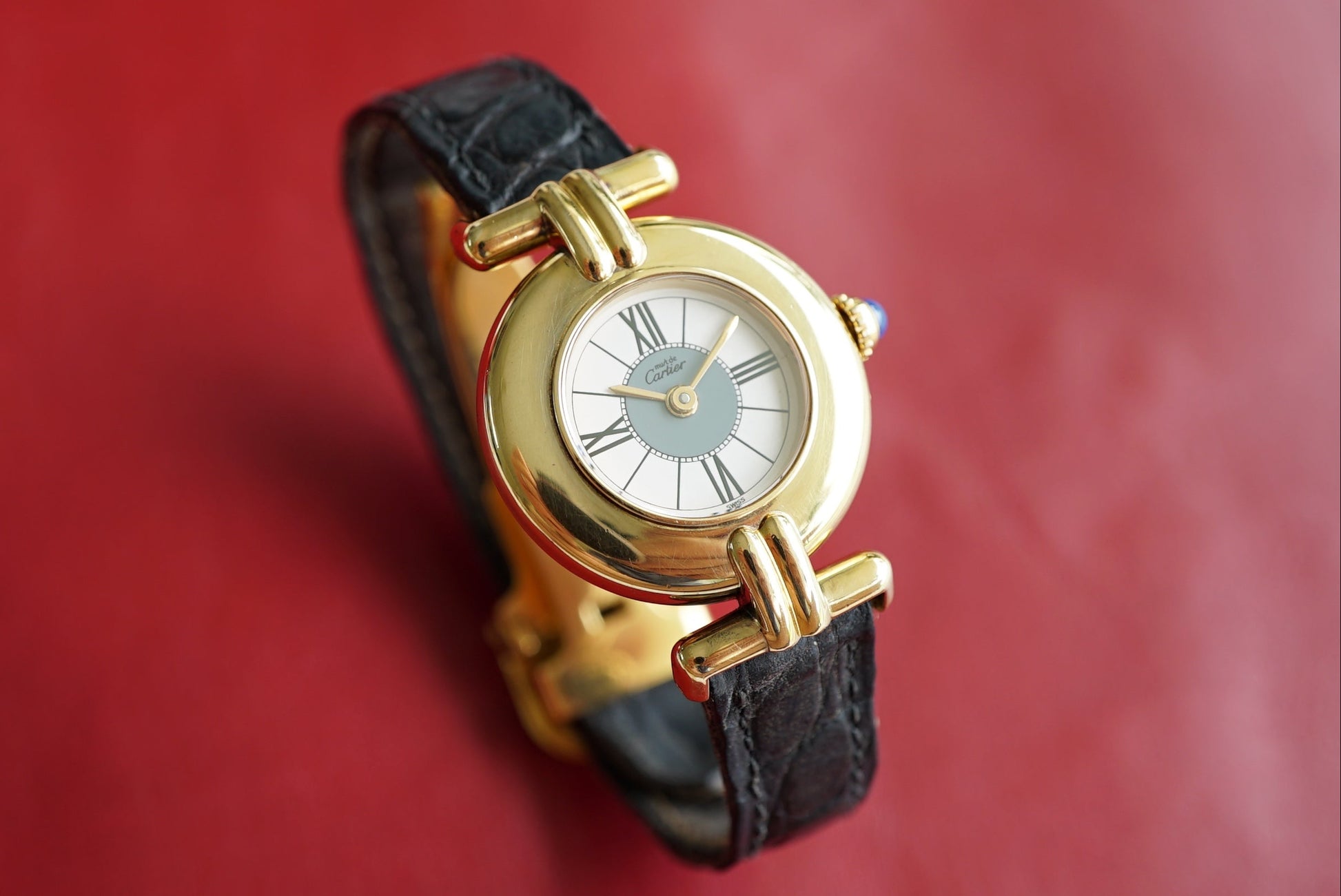 Cartier Colisee Must Rare Grey Bullseye - Ladies - Full Set Box & Papers 1994