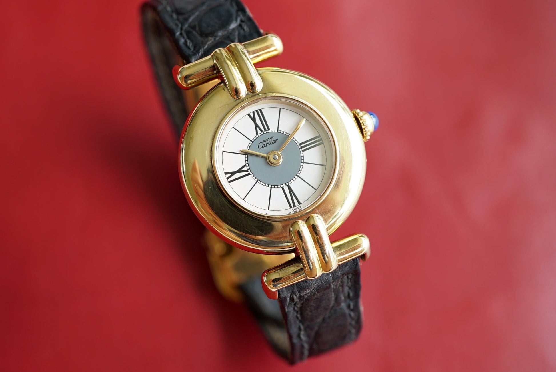 Cartier Colisee Must Rare Grey Bullseye - Ladies - Full Set Box & Papers 1994