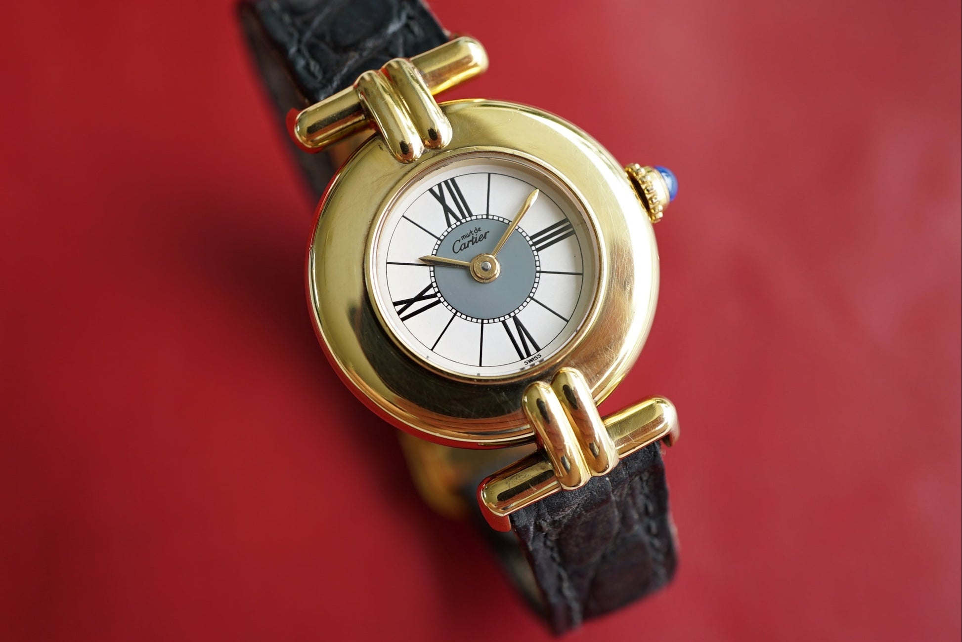 Cartier Colisee Must Rare Grey Bullseye - Ladies - Full Set Box & Papers 1994