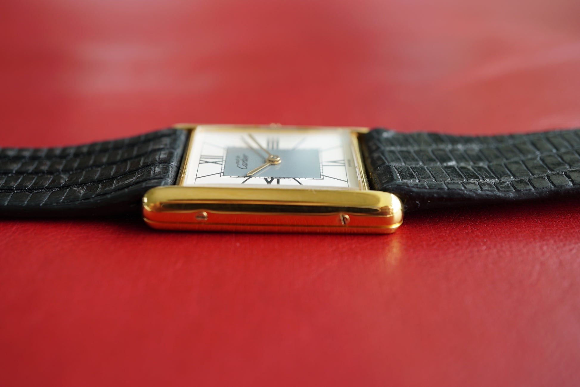 Cartier Tank Must LM ref 590005 Rare Grey/White Bullseye - Men/Unisex - w Box & Booklets from 1990's