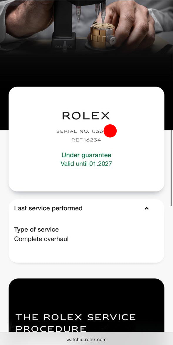 Rolex Datejust ref 16234 from 1996/1997 - Jubilee dial - RSC service